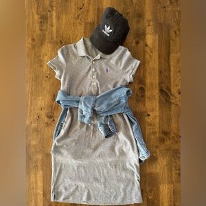 Ralph Lauren Gray Polo Dress With Purple Logo